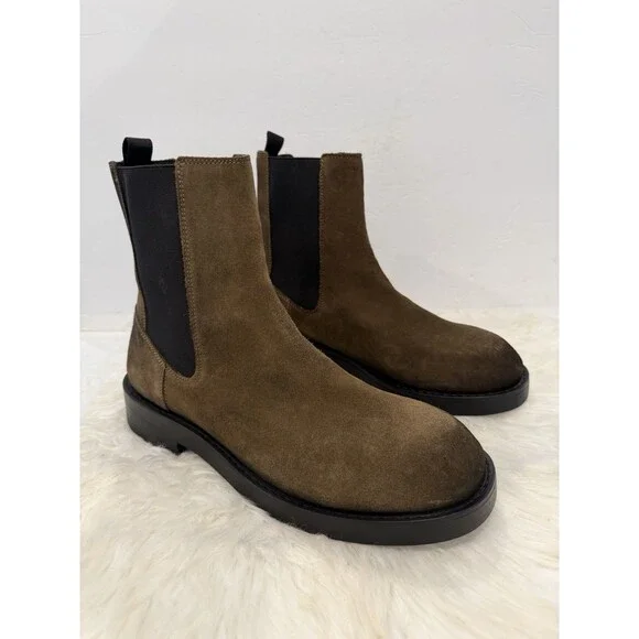 Zara Men Limited Edition Suede Leather Chelsea Boots Brown US 12 EUR 45 LEATHER CHELSEA BOOTS - Brown | ZARA United States main image 2